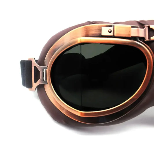 Vintage Pilot Goggles – Retro Motorcycle Protective Eyewear for Cruisers, Café Racers &amp; Scooters