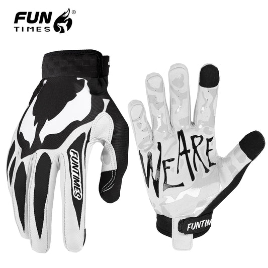 New black and white motorcycle and bicycle long finger riding gloves