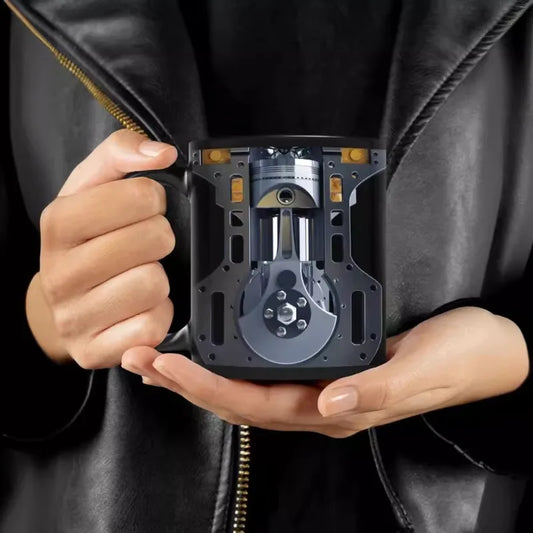 Mechanical Engine-Themed Ceramic Coffee Mug – For Car &amp; Motorcycle Enthusiasts