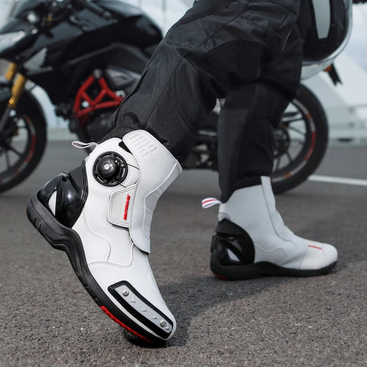 Waterproof Motorcycle Platform Boots – Breathable Safety Footwear for Motorcyclists