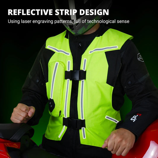 New Motorcycle Airbag Vest – Reflective Racing Safety Jacket with CE Protector