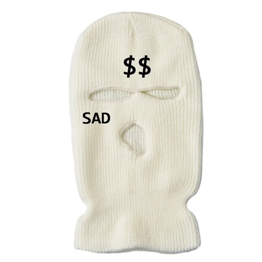 Winter Warm Cycling Balaclava – Embroidered Full Face Knit Mask for Men &amp; Women