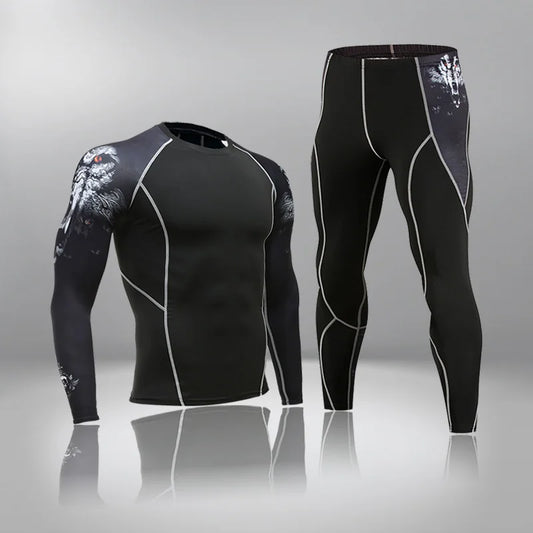 Men’s Thermal Compression Underwear Set – Quick-Dry Long Johns for Winter Sport &amp; Riding