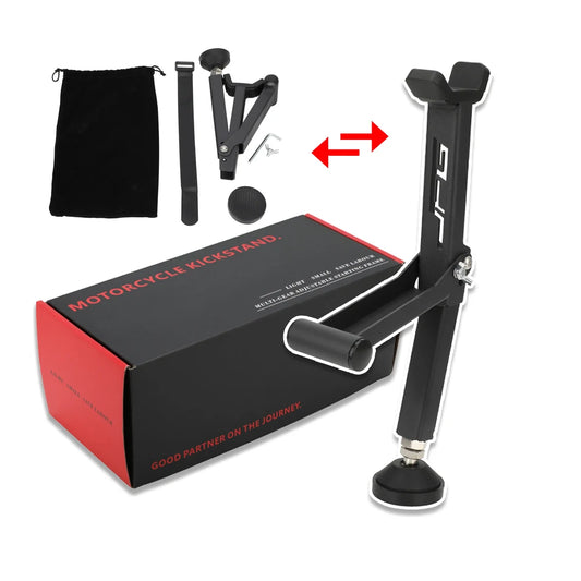 Universal Motorcycle Wheel Stand – Portable Foldable Paddock Stand for Front &amp; Rear Tire Support
