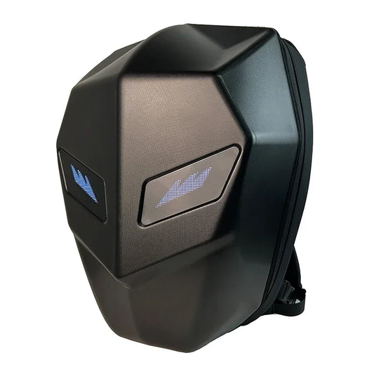 LED Hard Shell Motorcycle Backpack – Waterproof Smart Laptop Bag for Men &amp; Women