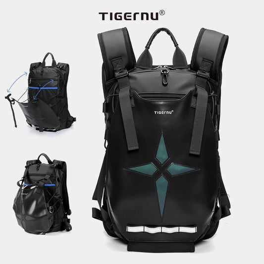 Tigernu Motorcycle Backpack with USB Port – Waterproof Riding &amp; Travel Bag with Helmet Holder