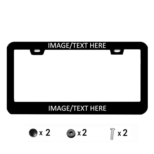 DIY Custom Car License Plate Frame Decor – Metal Sign Set with Screw Caps
