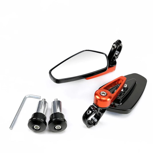 7/8" (22mm) Universal Motorcycle Rearview Mirrors – Aluminum Bar End Handlebar Side Mirrors