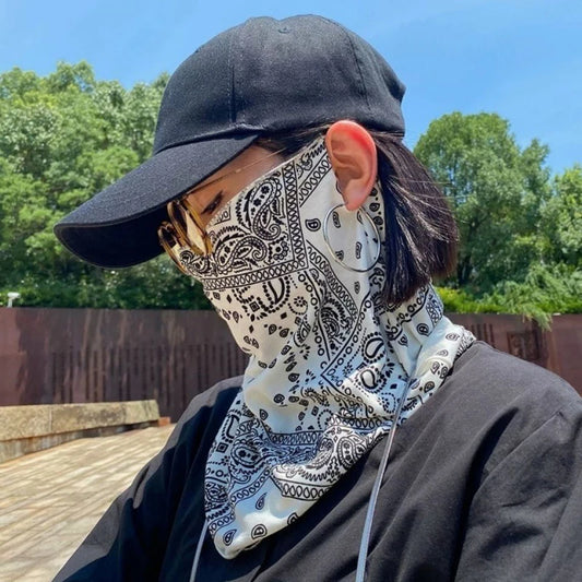 Fashion Punk UV Face Mask – Summer Ear Scarf for Outdoor Sports &amp; Cycling