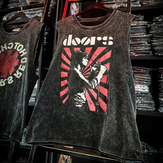Vintage Washed American Rock Band Tank Top – Men’s Sleeveless Cotton Gym &amp; Streetwear Vest (Summer 2025)