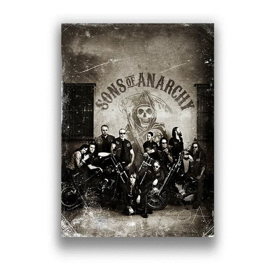 Classic Sons of Anarchy TV Series Canvas Posters – Abstract Motorcycle Wall Art for Home Decor