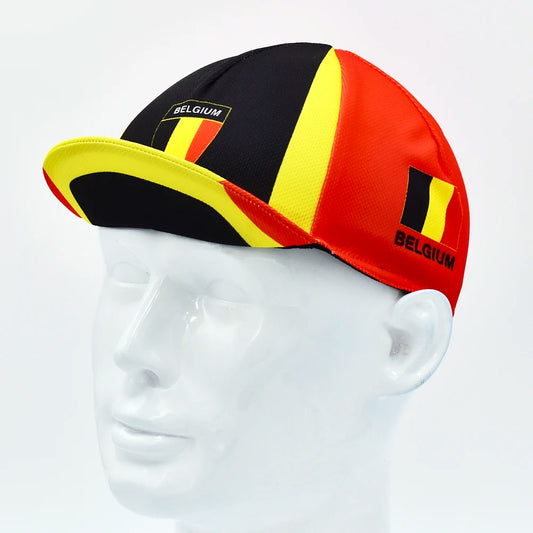 Belgium National Flag Cycling Cap – Black, Yellow &amp; Red Bike Hat