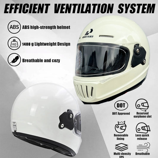 Retro Motorcycle Helmet – DOT Certified Open Face Vintage Style for Summer Riding