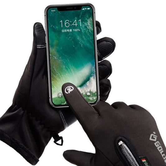 Winter Thermal Motorcycle Gloves – Fleece-Lined, Waterproof, Cold-Proof Full Finger Riding Gloves