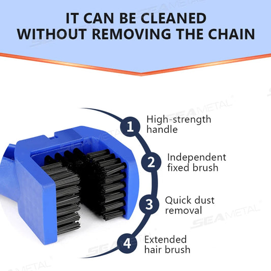SEAMETAL Portable Chain Cleaner – Motorcycle &amp; Bicycle Chain Cleaning Brush