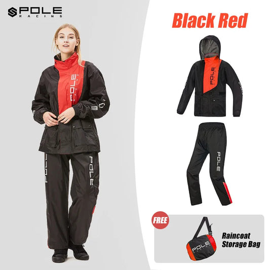 POLE Motorcycle Raincoat Set – Waterproof &amp; Breathable Riding Gear with Reflective Safety Design