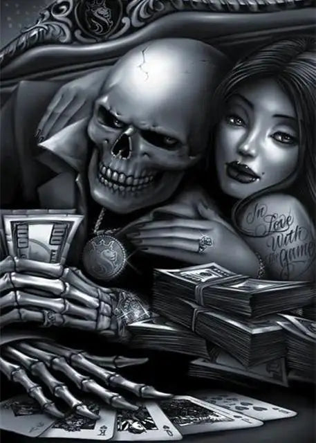 Chicano Culture Knight &amp; Motorcycle Canvas Poster – Black &amp; White Graffiti Tattoo Wall Art for Living Room Decor