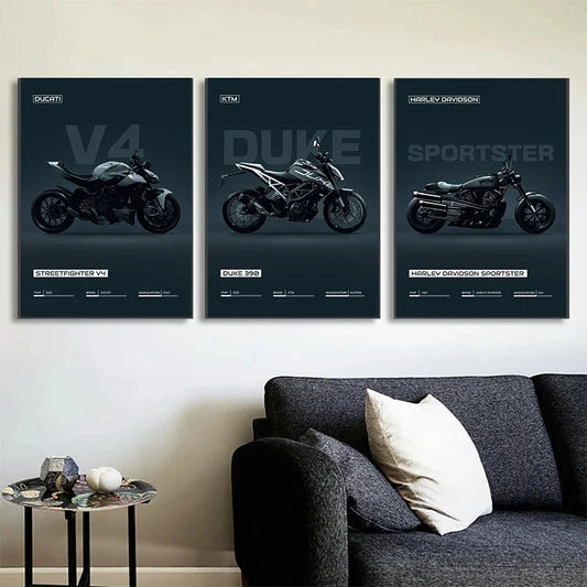 S1000RR / Ducati Streetfighter V4 / YZR-M1 Motorcycle Canvas Posters – High-Performance Bike Wall Art for Home Decor
