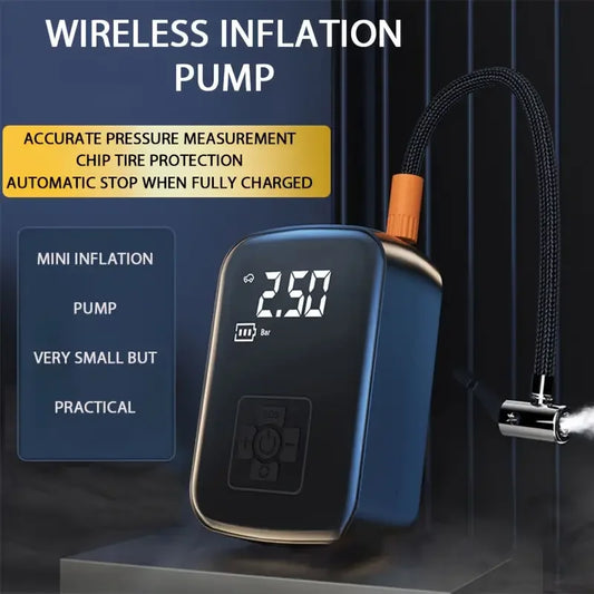 Wireless Portable Air Compressor – Mini Electric Inflator Pump for Car, Motorcycle &amp; Sports Gear