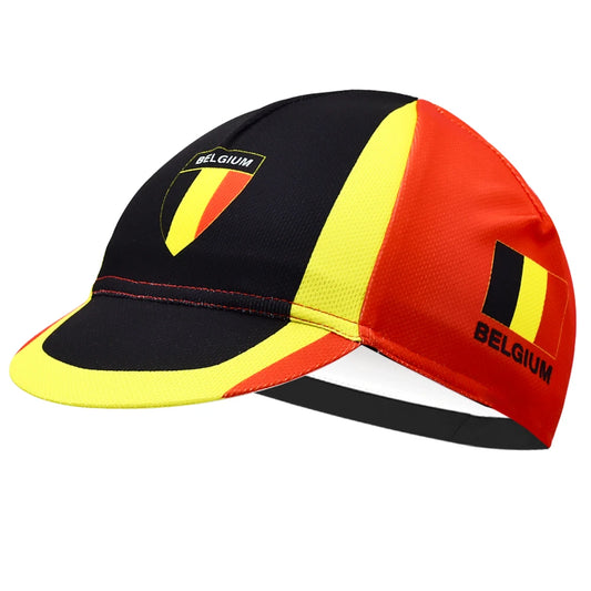 Belgium National Flag Cycling Cap – Black, Yellow &amp; Red Bike Hat