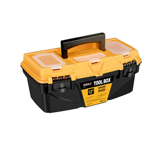 AIRAJ 12/15 Inch Hardware Toolbox – Thick Plastic Combination Suitcase for Electricians &amp; Carpenters