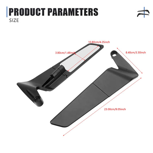 Adjustable Side View Mirror Wind Wing Sports Winglets Kit – For Suzuki GSX-S1000, GSX-S950, GSX-S750