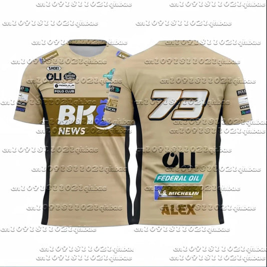 73 Printed Motorcycle T-Shirt – Loose Fit Summer Quick-Dry Riding Shirt for Men &amp; Women