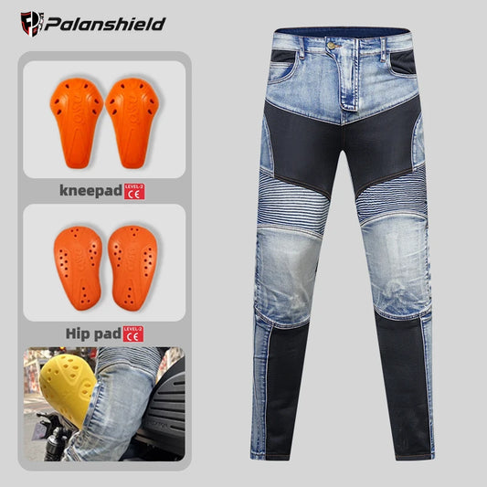 Summer Motorcycle Riding Jeans – Breathable, Protective, Unisex Biker Pants