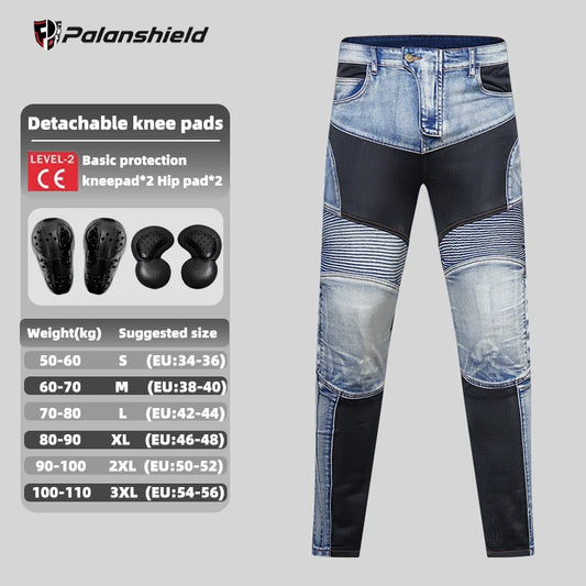 Summer Motorcycle Riding Jeans – Breathable, Protective, Unisex Biker Pants