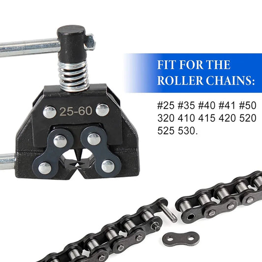 #25–60/80/100 Roller Chain Breaker &amp; Puller Tool Set – Detacher Cutter &amp; Holder for Motorcycle, Bicycle, Go-Kart, ATV Chains