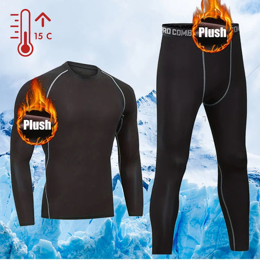 Men’s Thermal Base Layer Set – Tight Long Sleeve &amp; Pants for Skiing, Motorcycling, and Winter Sports