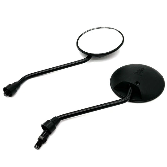 1 Pair Universal Rounded Side Rearview Mirrors – Motorcycle &amp; Scooter with Mount Clamp (10mm &amp; 8mm)