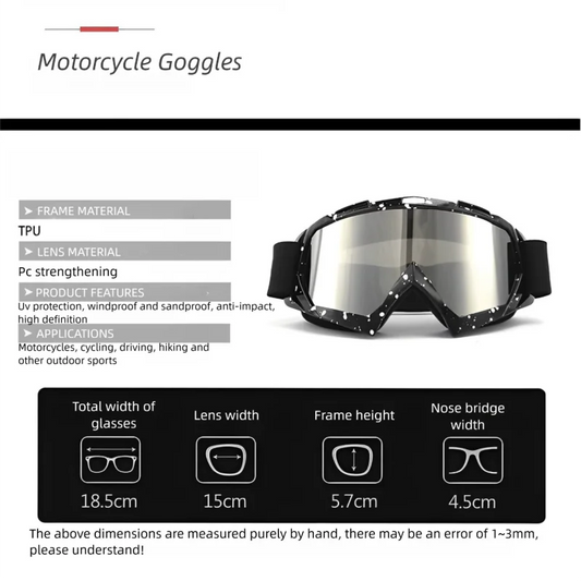Protective Motorcycle Goggles – Windproof, Sandproof, Dustproof Off-Road Sunglasses for Motocross &amp; Skiing